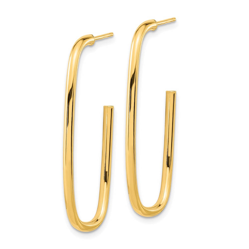 14K Polished J-Hoop Earrings (TF2155)