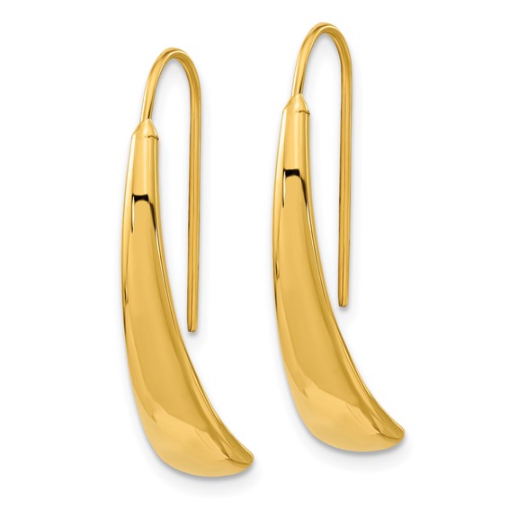 14k Polished Graduated Hollow Dangle Wire Earrings