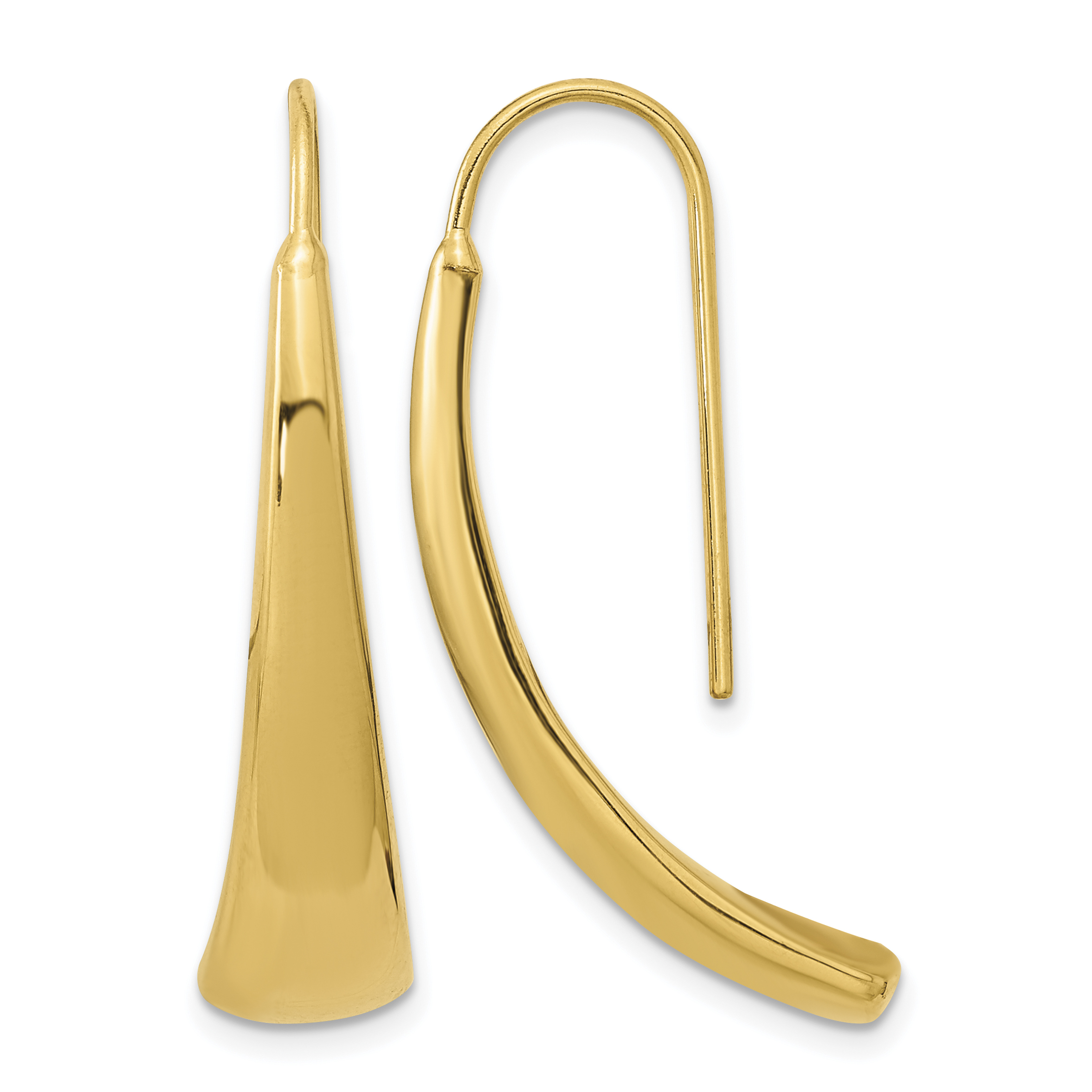 14k Polished Wire Hollow Earrings (TF2170)
