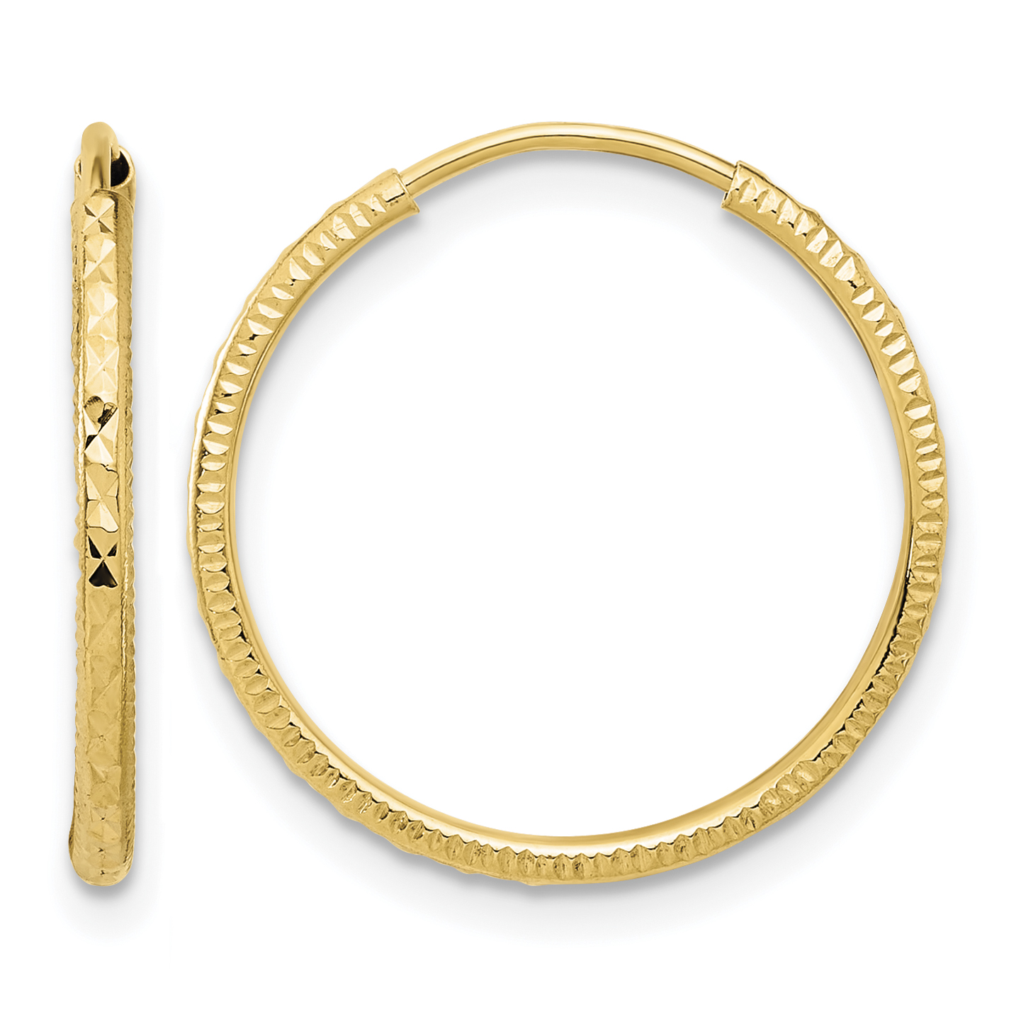 14k D/C 1.50mm Endless Hoop Earrings (TF2175)