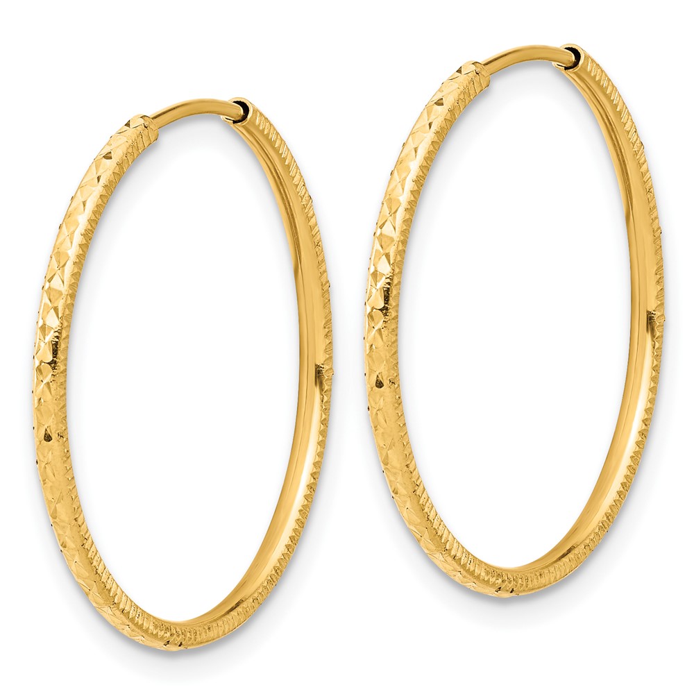14k D/C 1.50mm Endless Hoop Earrings (TF2176)