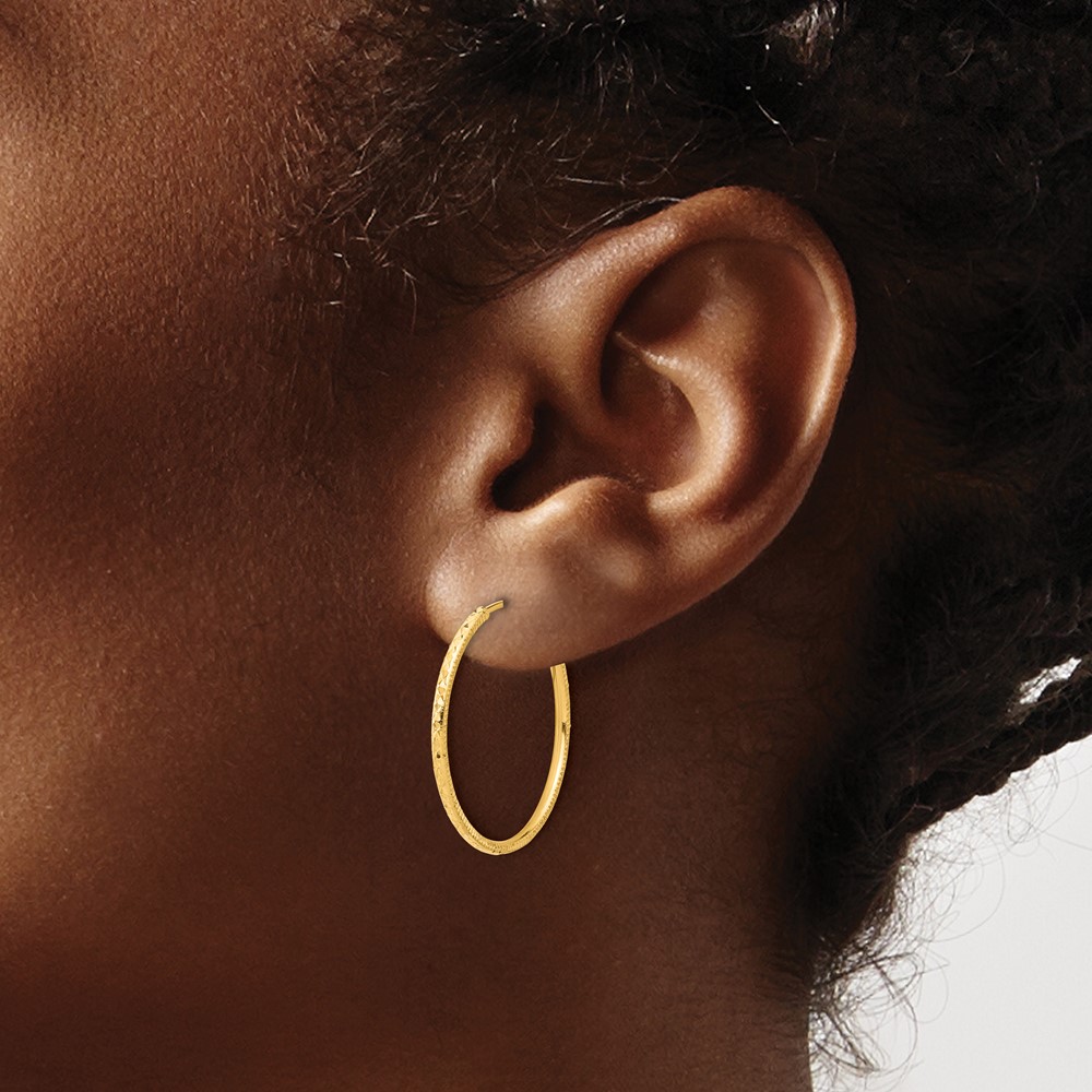 14k D/C 1.50mm Endless Hoop Earrings (TF2176)