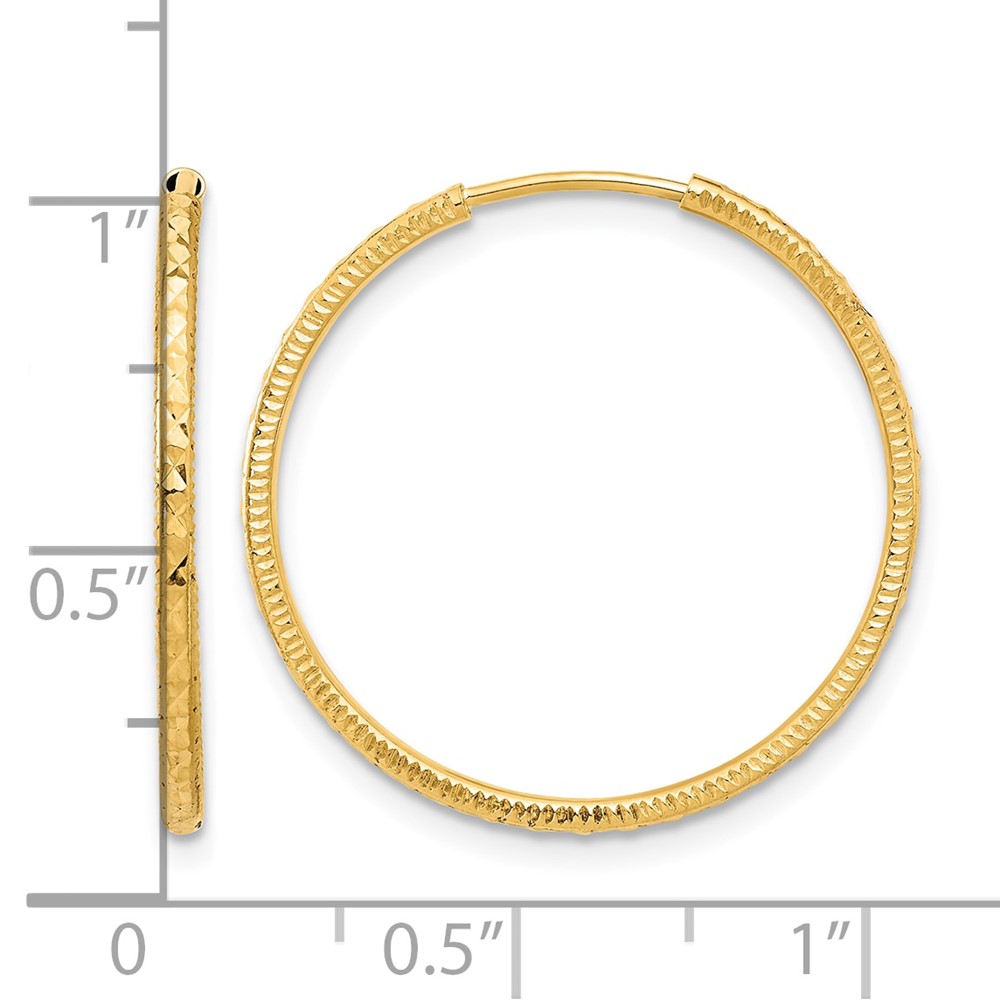14k D/C 1.50mm Endless Hoop Earrings (TF2176)