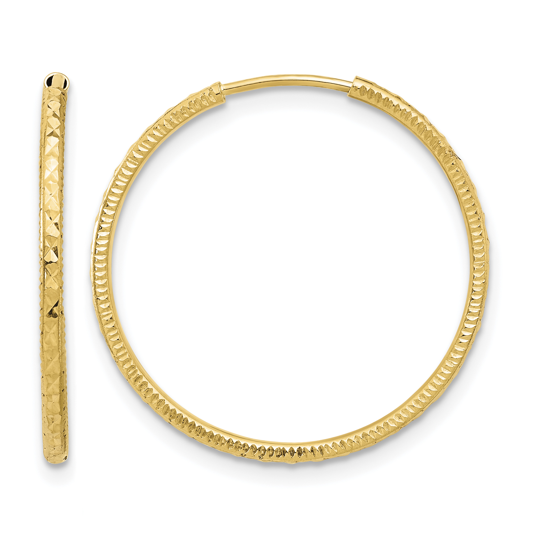14k D/C 1.50mm Endless Hoop Earrings (TF2176)