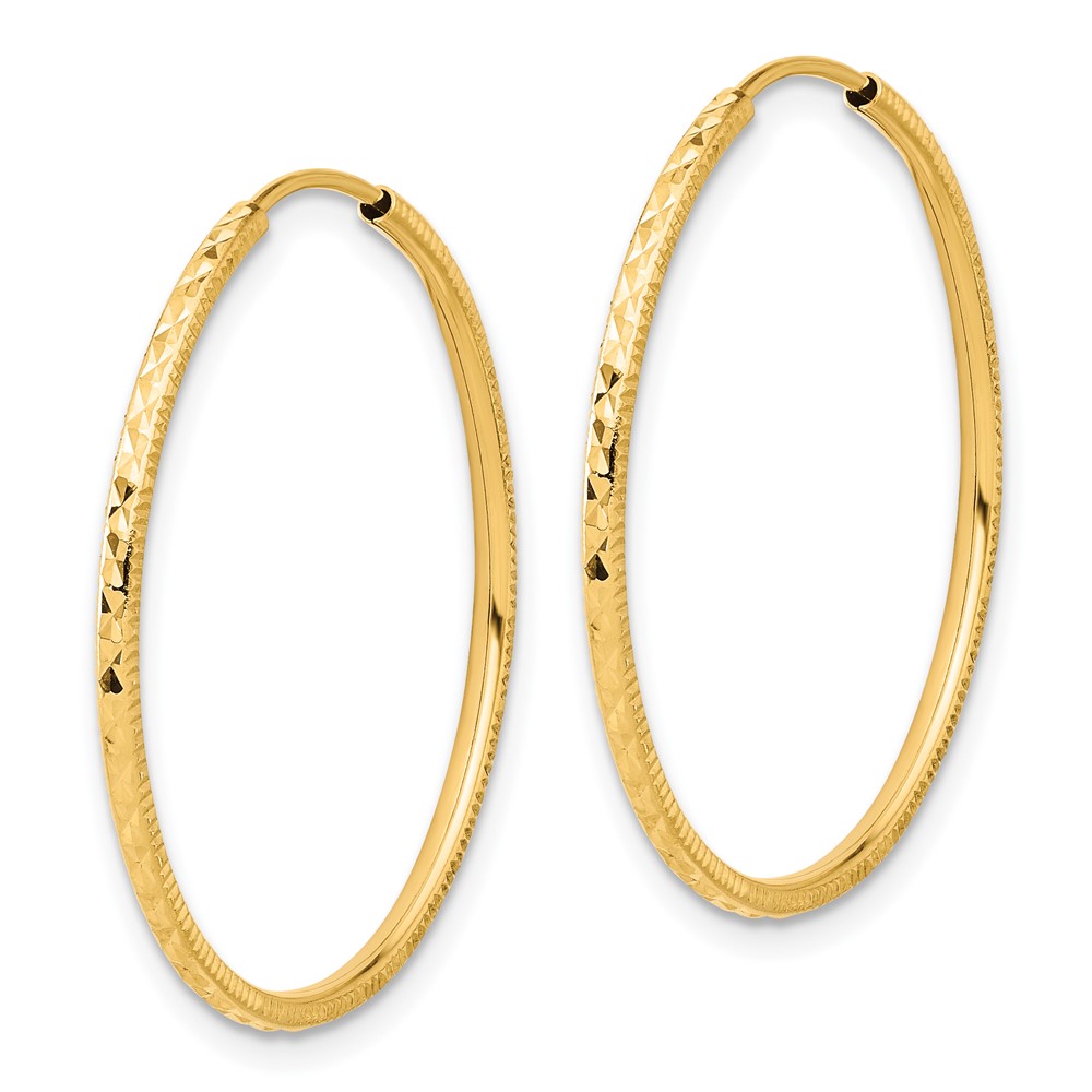 14k D/C 1.50mm Endless Hoop Earrings (TF2177)