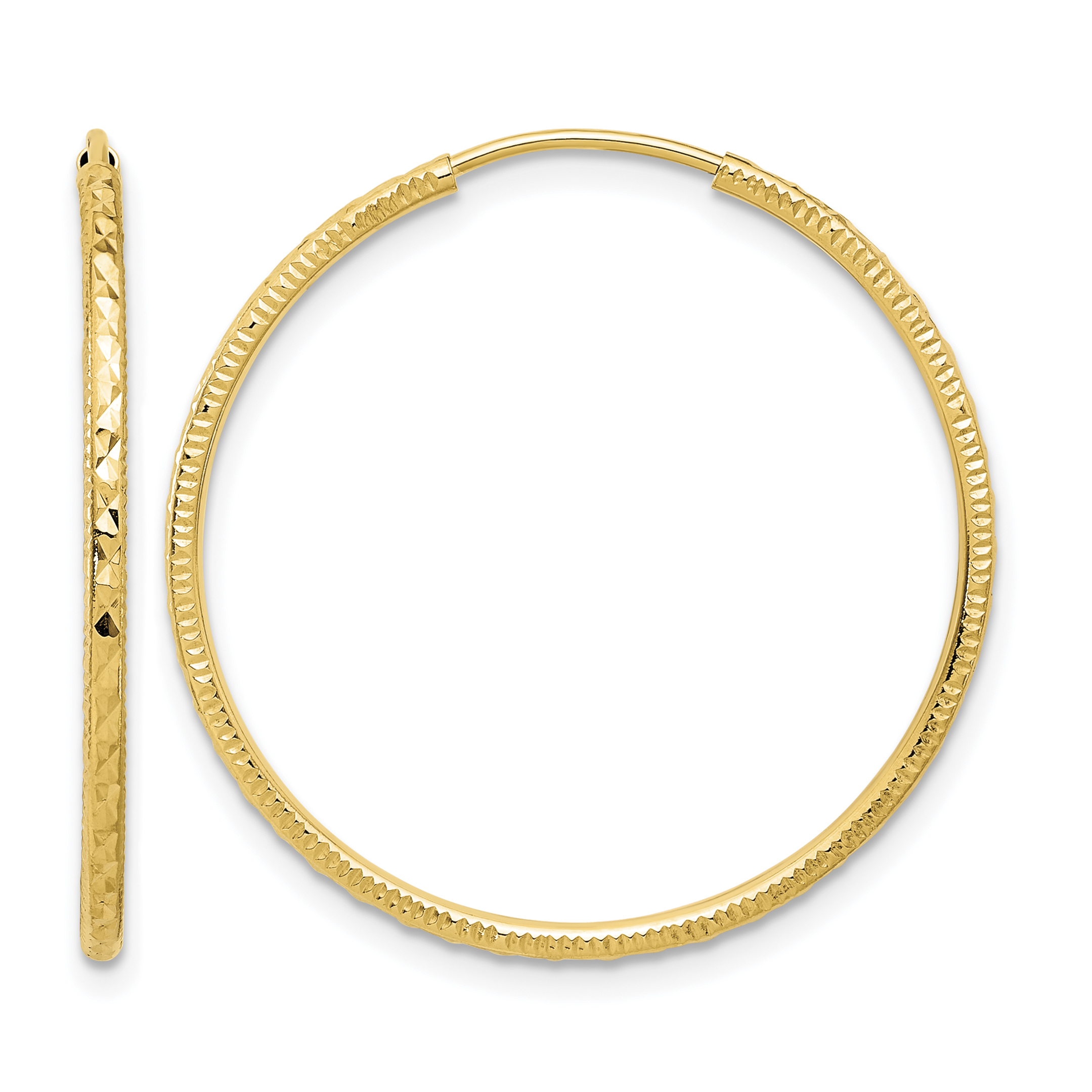 14k D/C 1.50mm Endless Hoop Earrings (TF2177)
