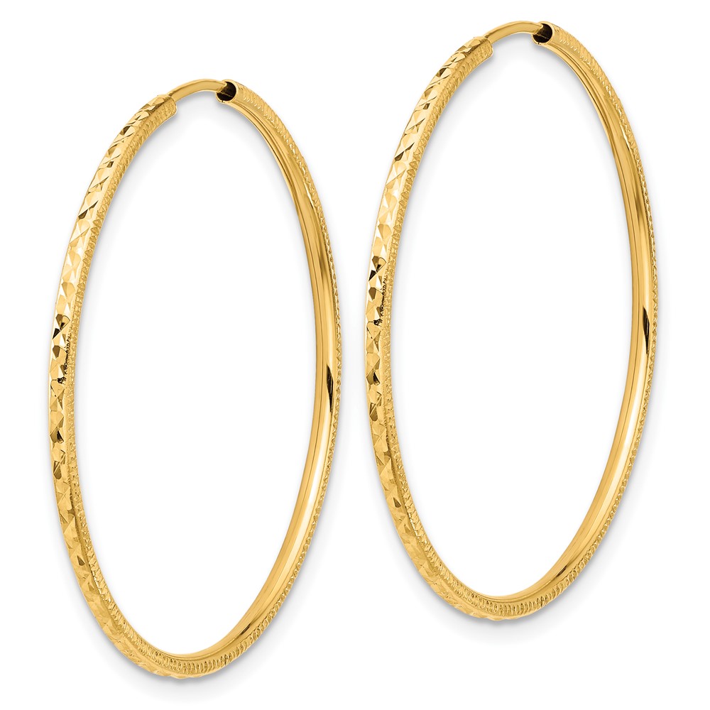 14k D/C 1.50mm Endless Hoop Earrings (TF2178)