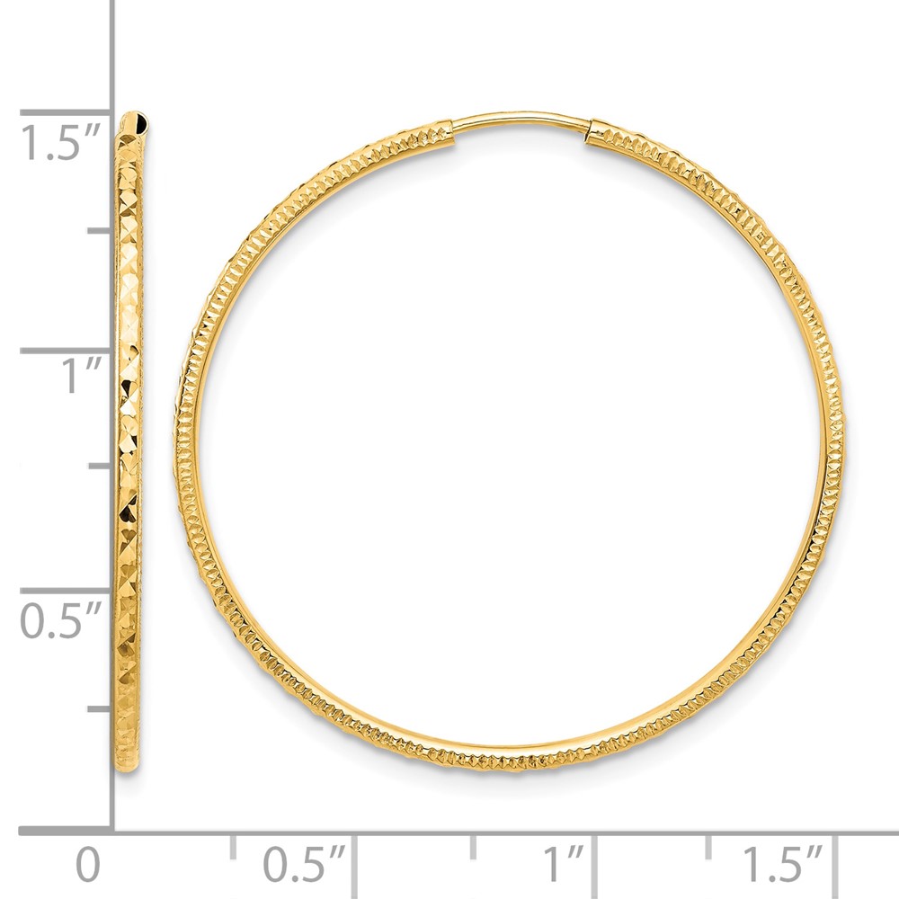 14k D/C 1.50mm Endless Hoop Earrings (TF2178)