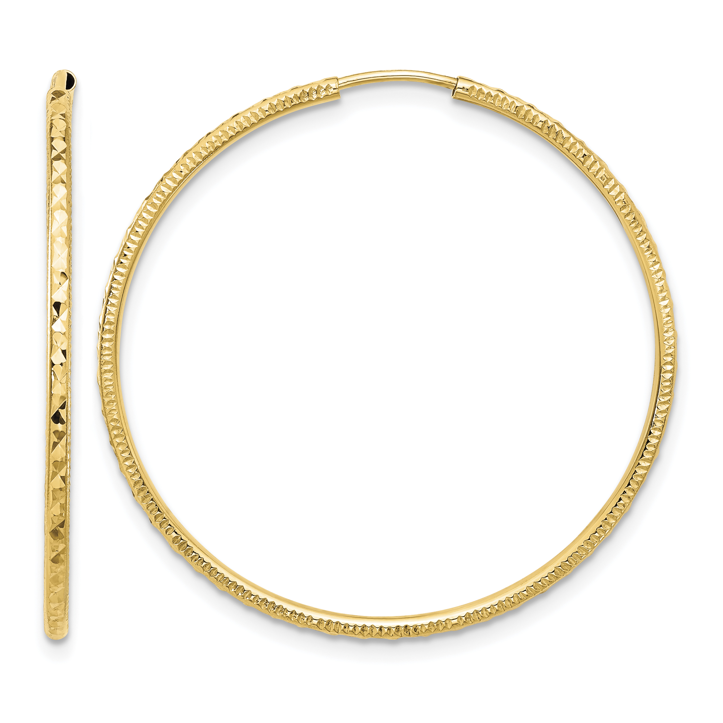 14k D/C 1.50mm Endless Hoop Earrings (TF2178)