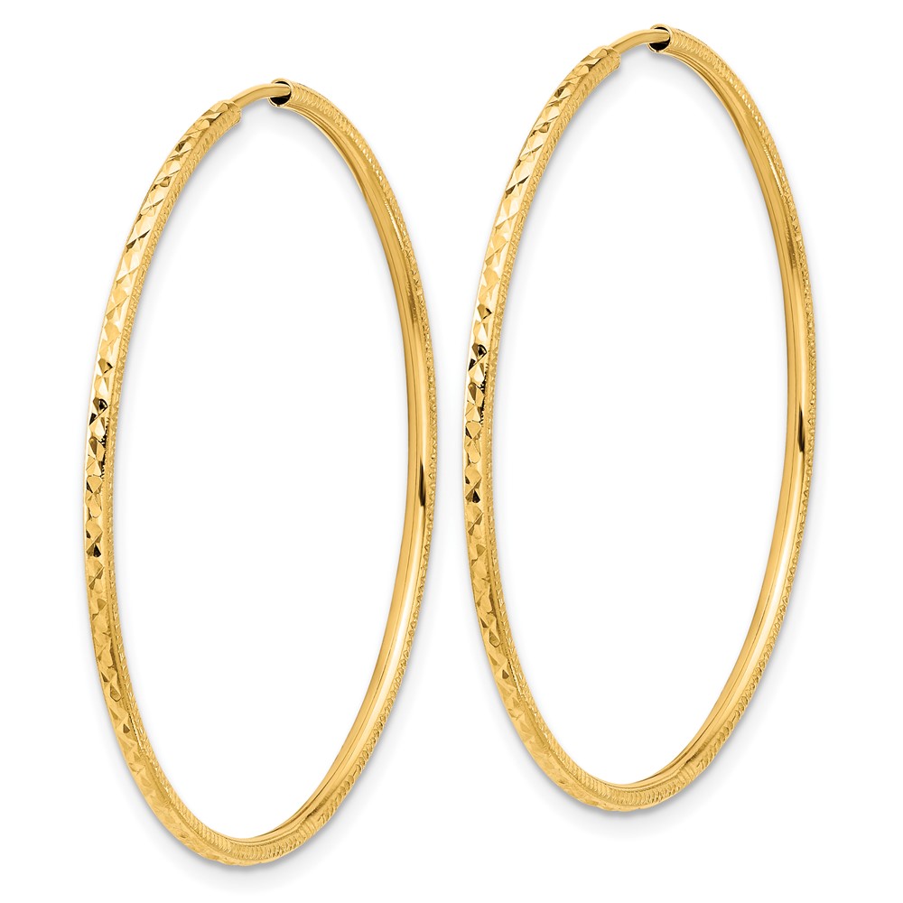 14k D/C 1.50mm Endless Hoop Earrings (TF2179)