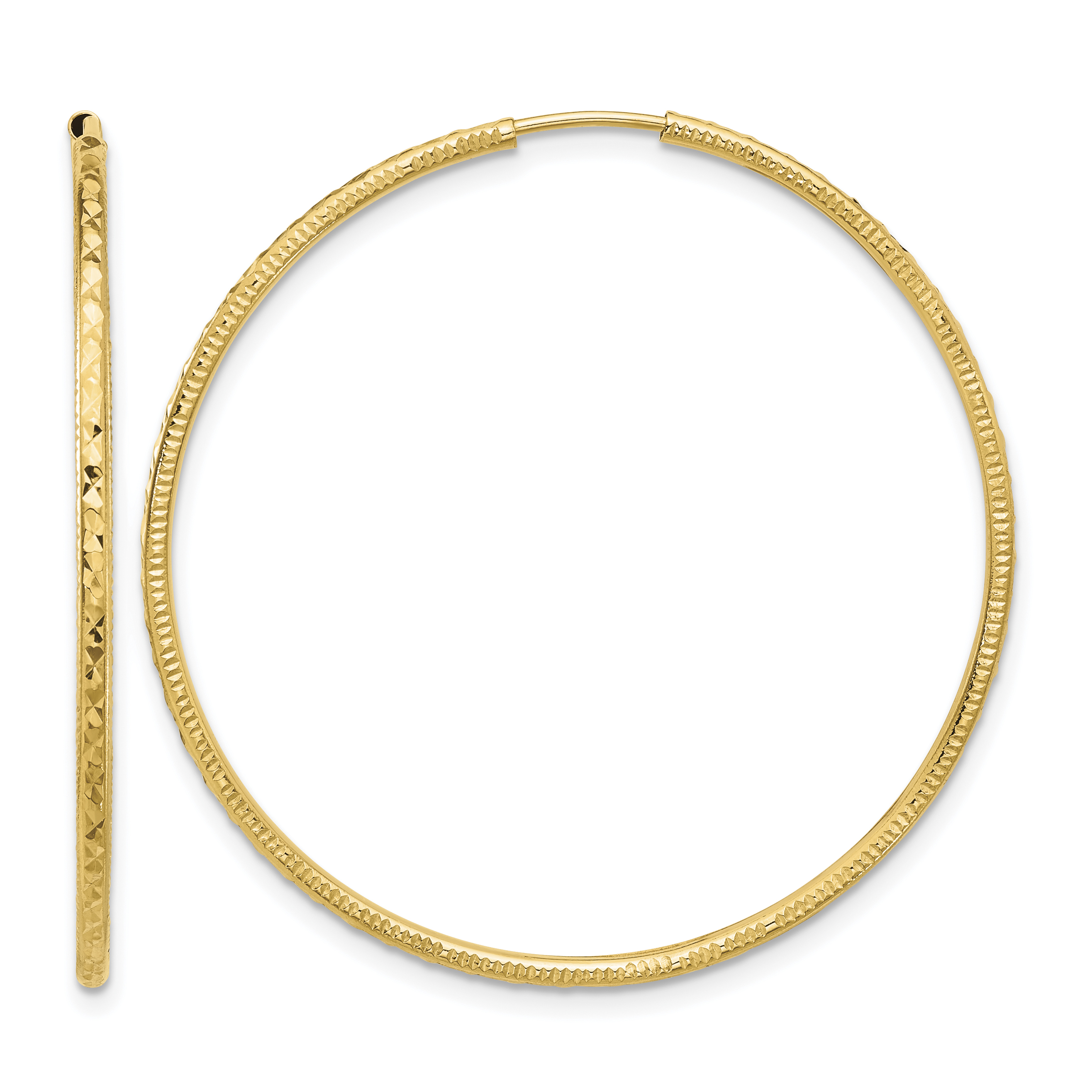 14k D/C 1.50mm Endless Hoop Earrings (TF2179)