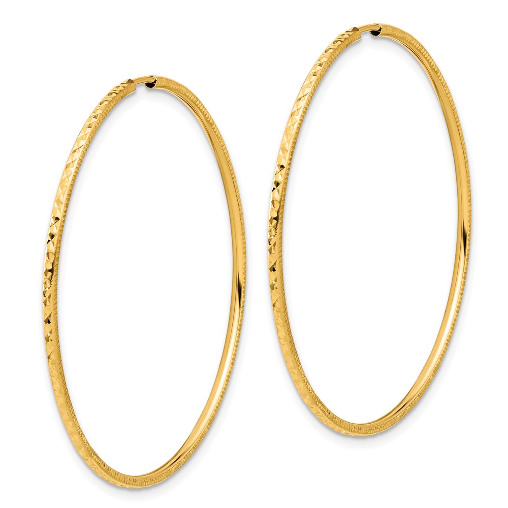 14k D/C 1.50mm Endless Hoop Earrings (TF2180)
