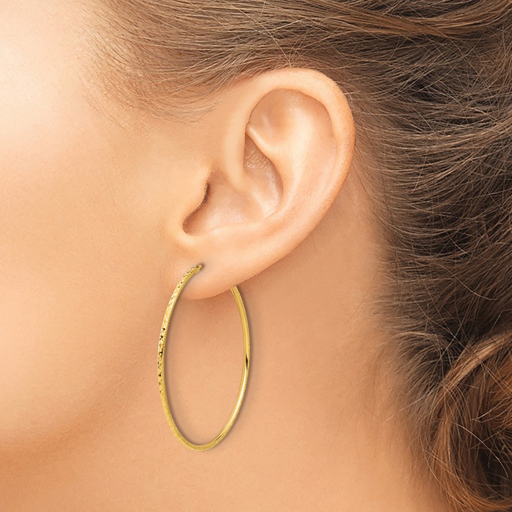 14k D/C 1.50mm Endless Hoop Earrings (TF2180)