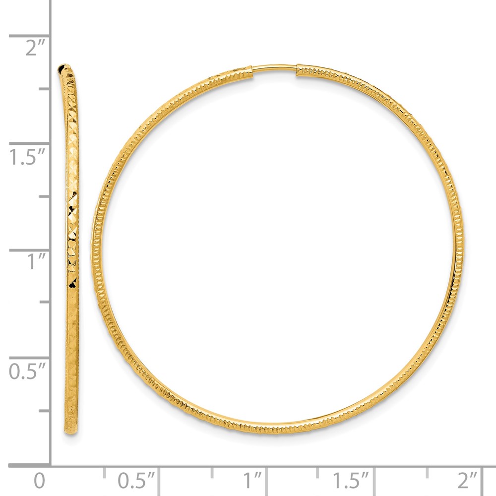 14k D/C 1.50mm Endless Hoop Earrings (TF2180)