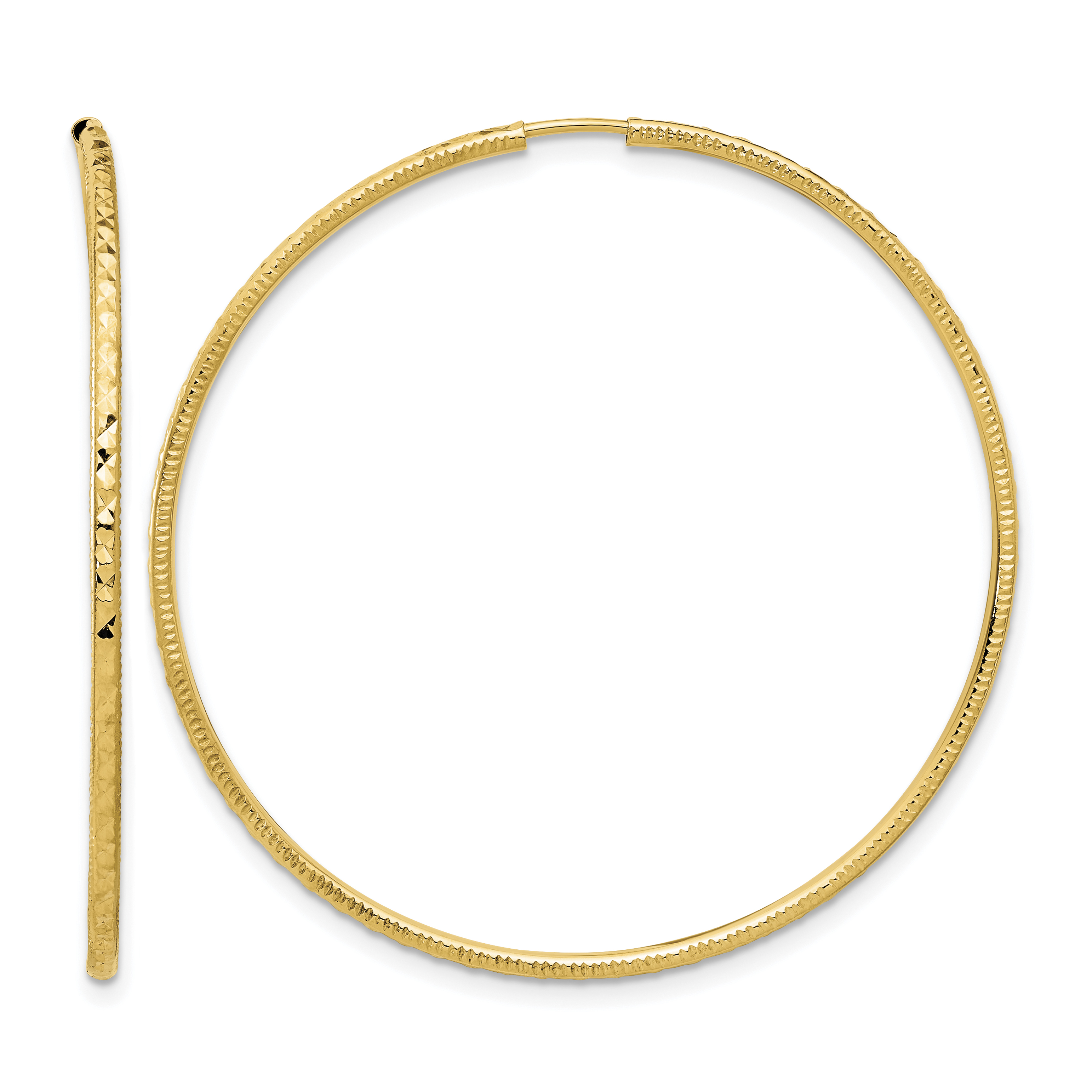14k D/C 1.50mm Endless Hoop Earrings (TF2180)