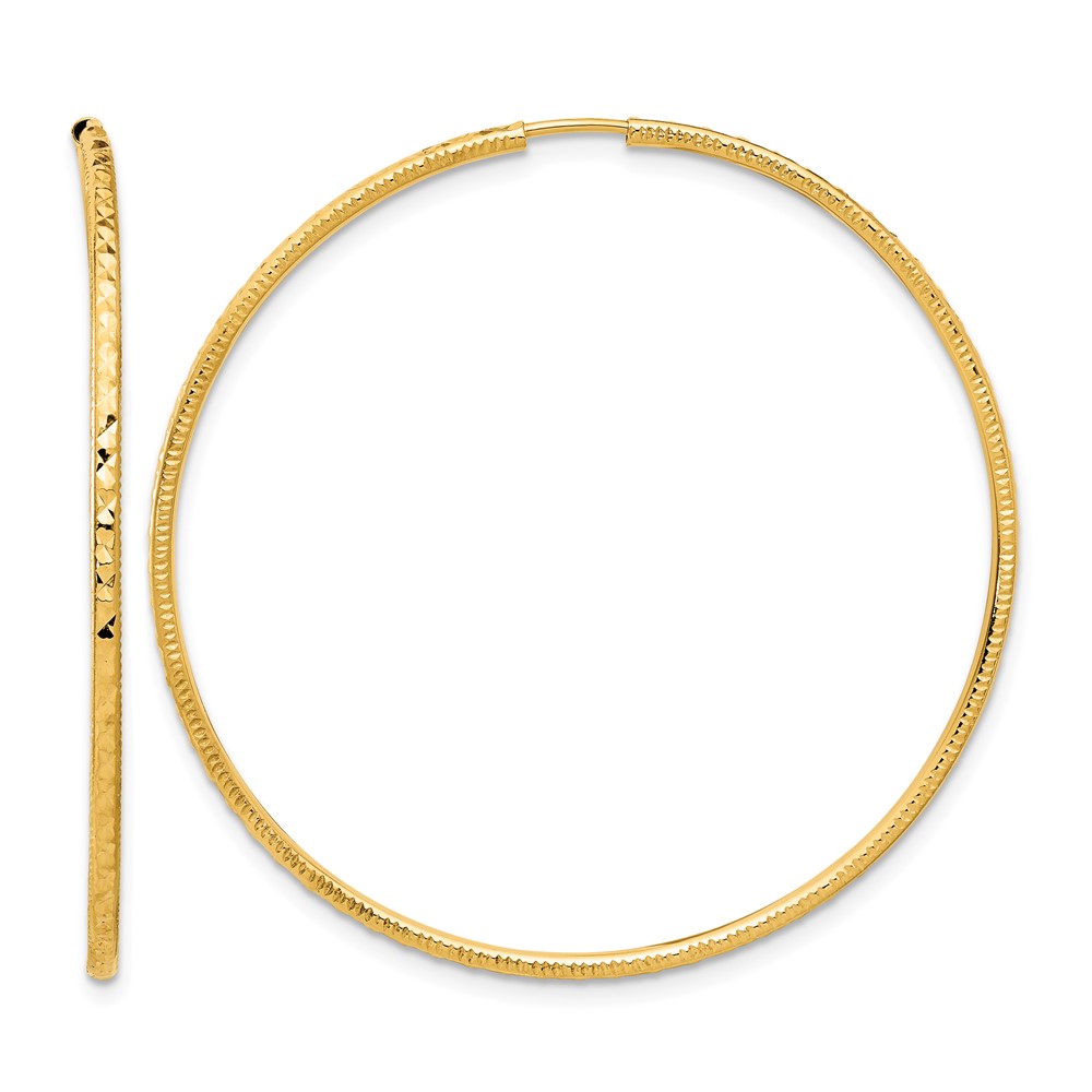 14k D/C 1.50mm Endless Hoop Earrings (TF2180)