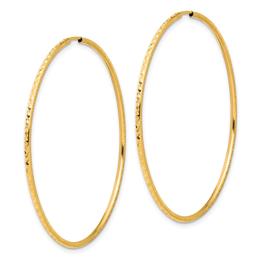 14k D/C 1.50mm Endless Hoop Earrings (TF2181)