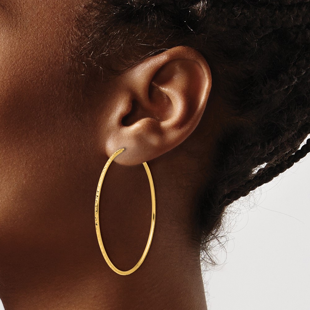 14k D/C 1.50mm Endless Hoop Earrings (TF2181)