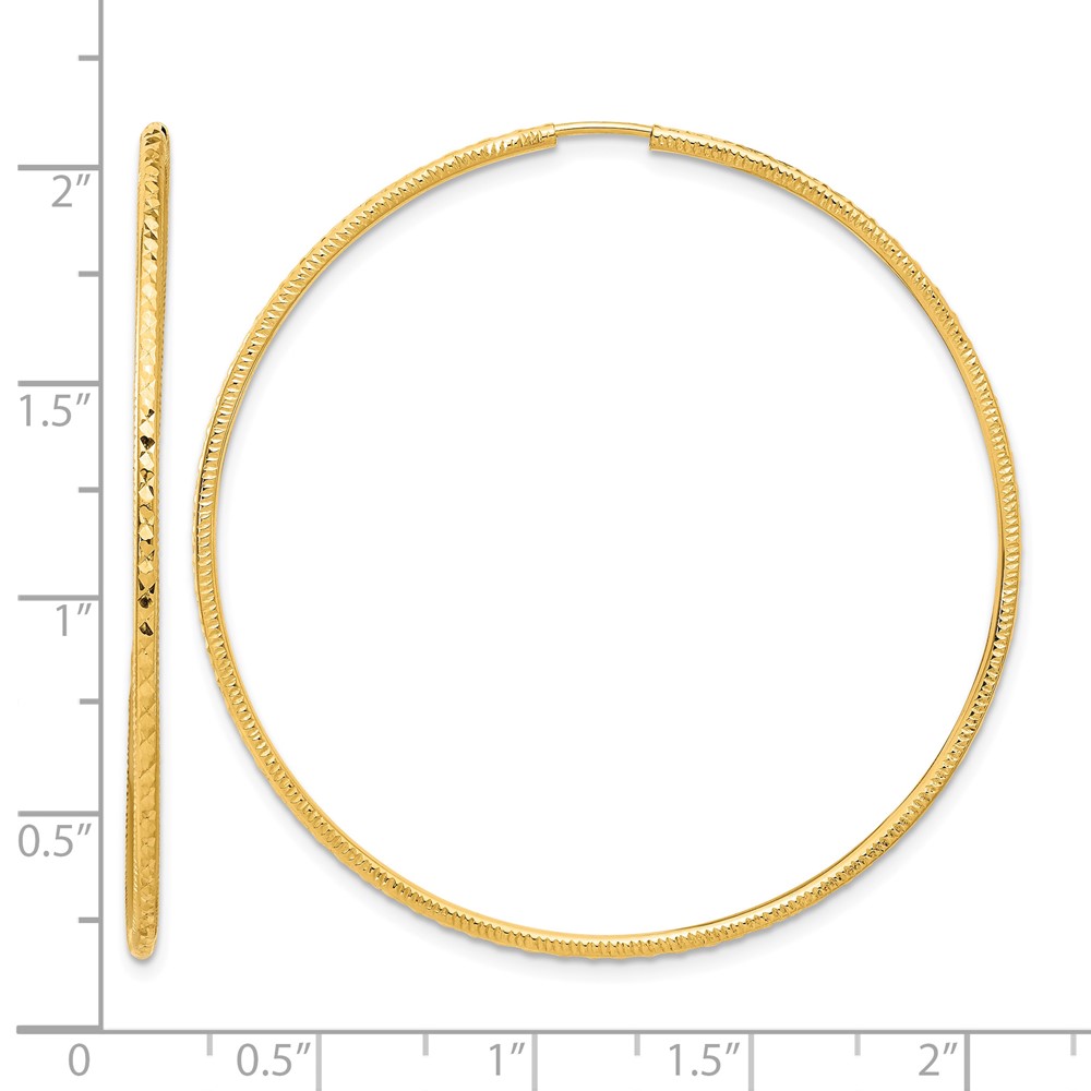 14k D/C 1.50mm Endless Hoop Earrings (TF2181)