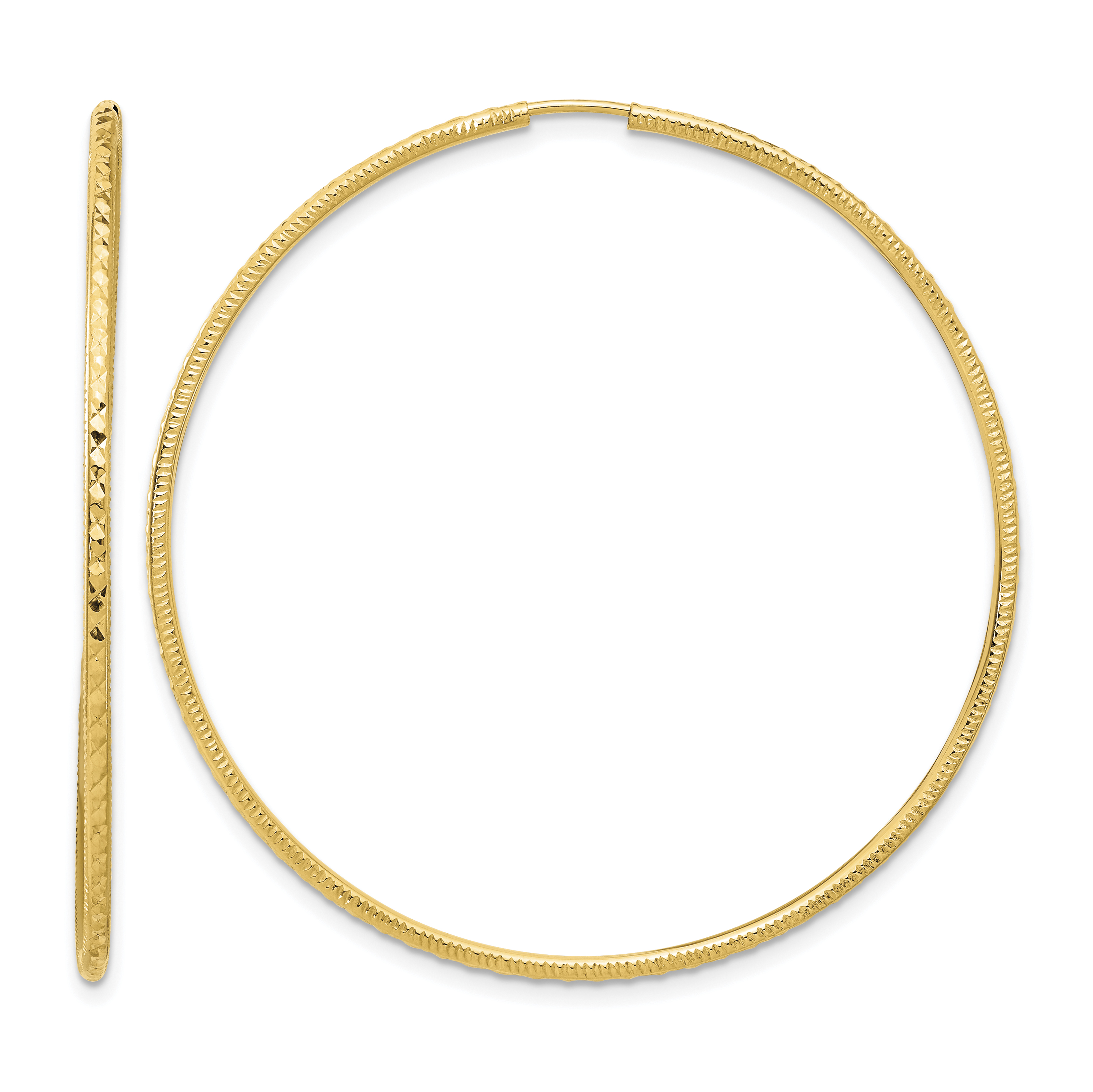 14k D/C 1.50mm Endless Hoop Earrings (TF2181)