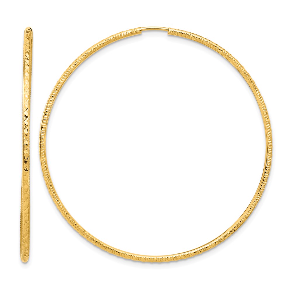 14k D/C 1.50mm Endless Hoop Earrings (TF2181)