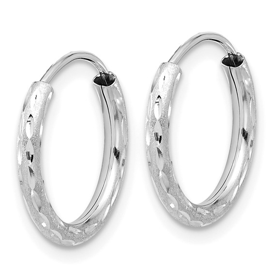 2MM Satin Diamond-cut endless Tube Gold Earrings