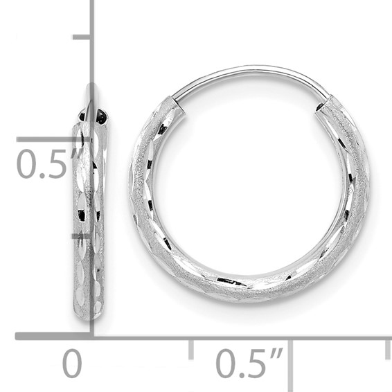 2MM Satin Diamond-cut endless Tube Gold Earrings