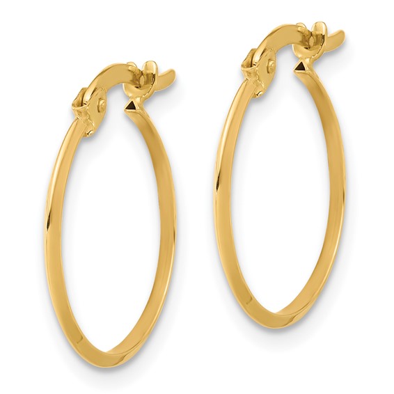 Gold Knife Edge Hoop Earrings