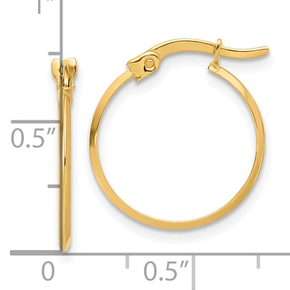 Gold Knife Edge Hoop Earrings