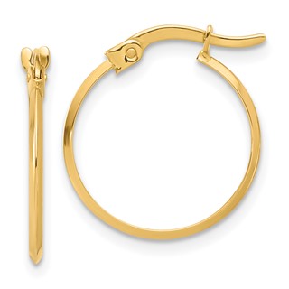 Gold Knife Edge Hoop Earrings