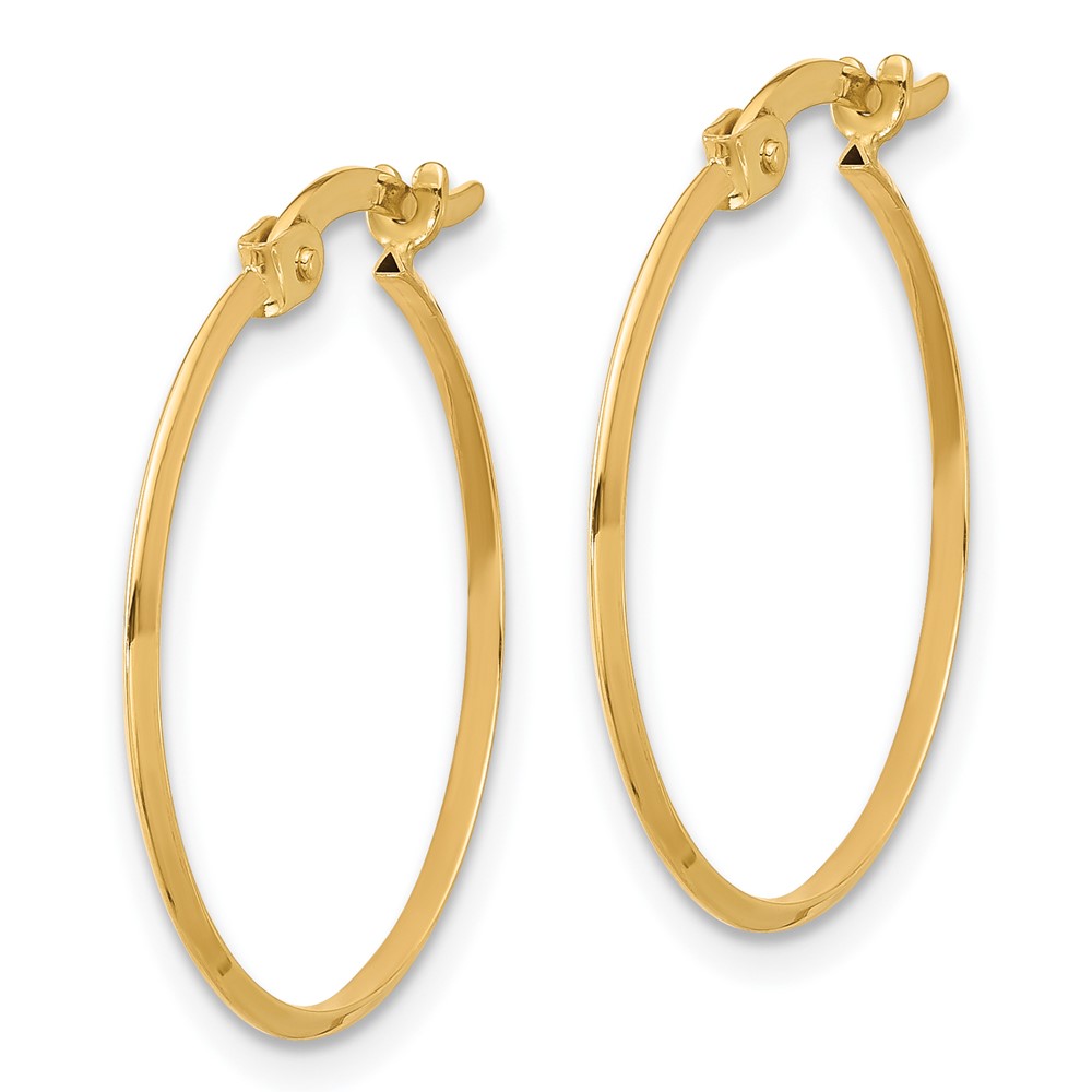 14K Polished Knife Edge Hoop Earrings (TF2195)