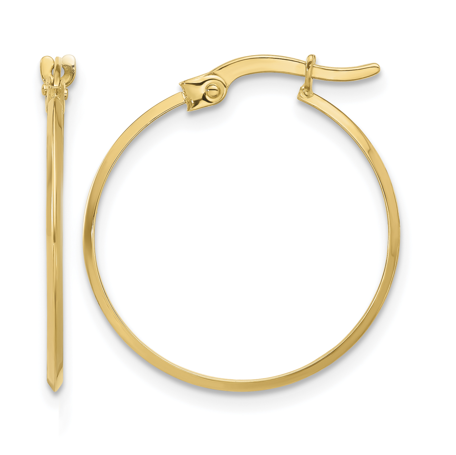 14K Polished Knife Edge Hoop Earrings (TF2195)