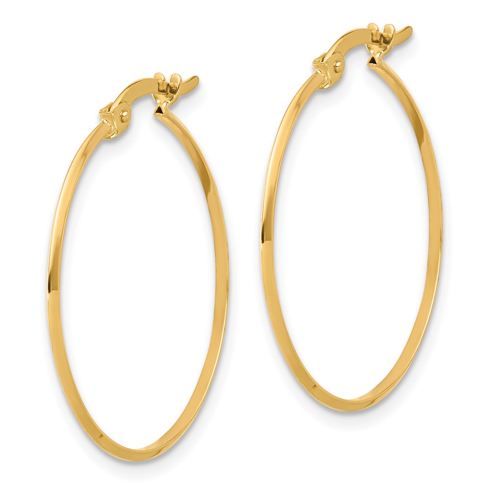 14K Polished Knife Edge Hoop Earrings (TF2196)