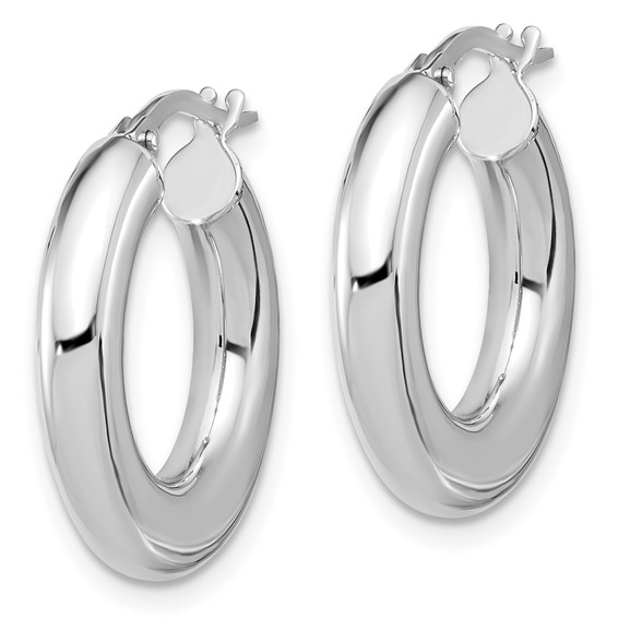3mm Flat Half Round Tube Hoop Earrings