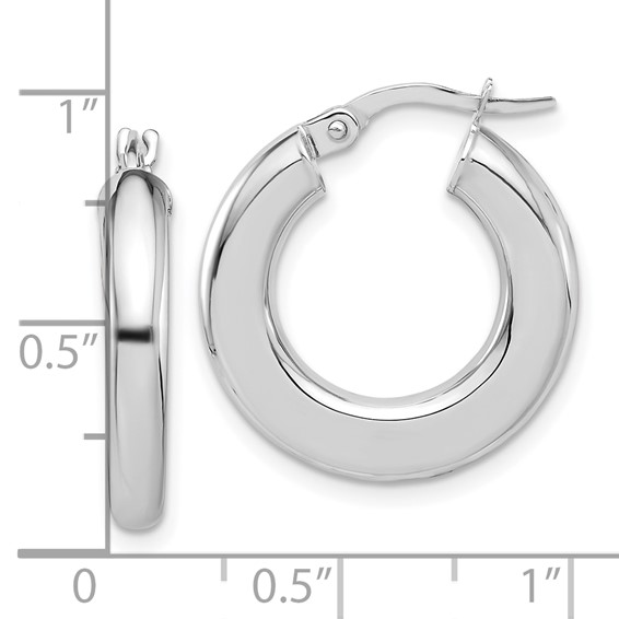 3mm Flat Half Round Tube Hoop Earrings