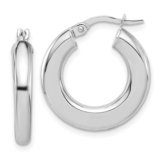 3mm Flat Half Round Tube Hoop Earrings