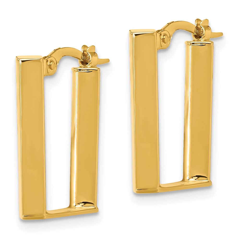 14K Polished U Shape Hoop Earrings (TF2208)