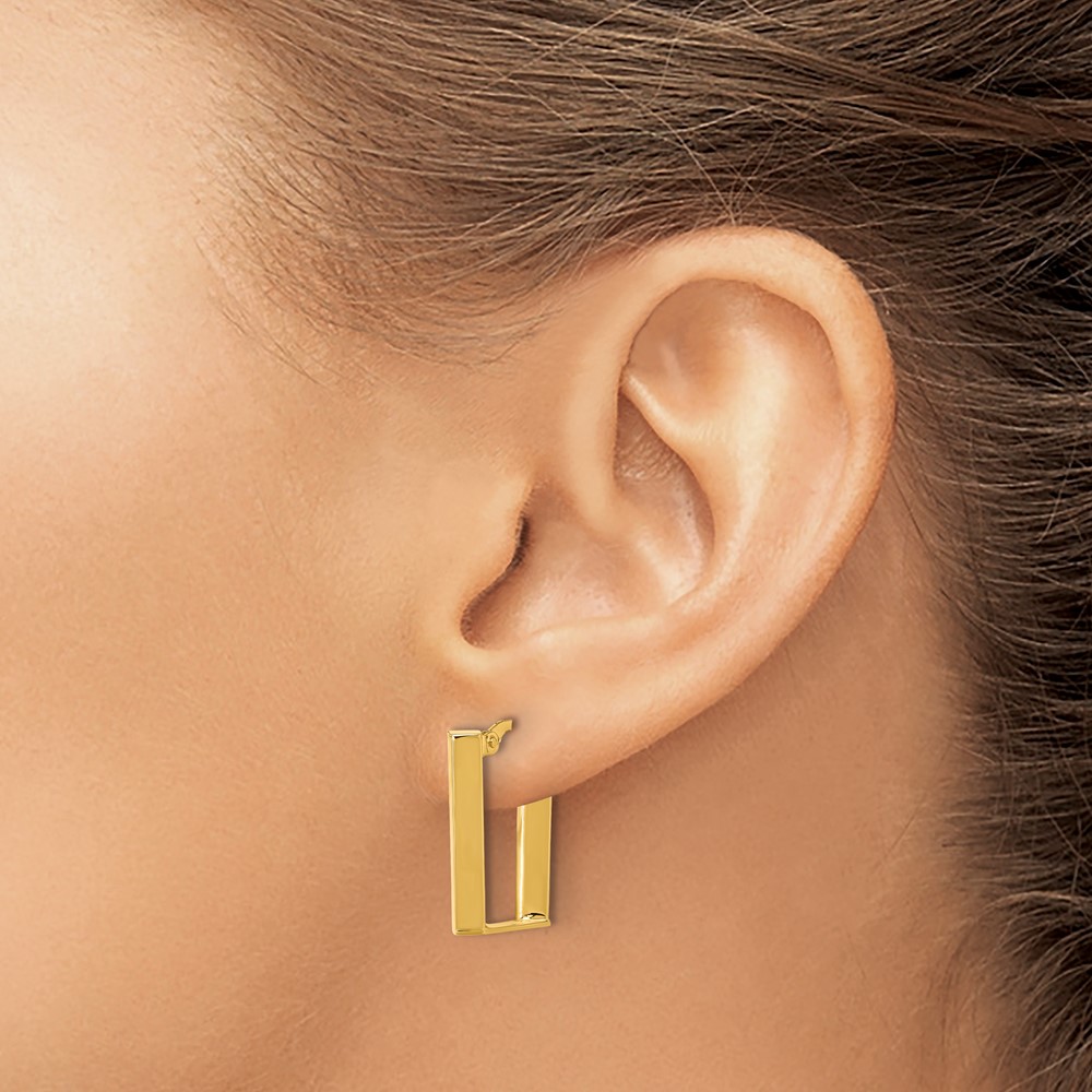 14K Polished U Shape Hoop Earrings (TF2208)