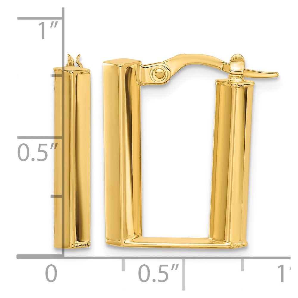14K Polished U Shape Hoop Earrings (TF2208)