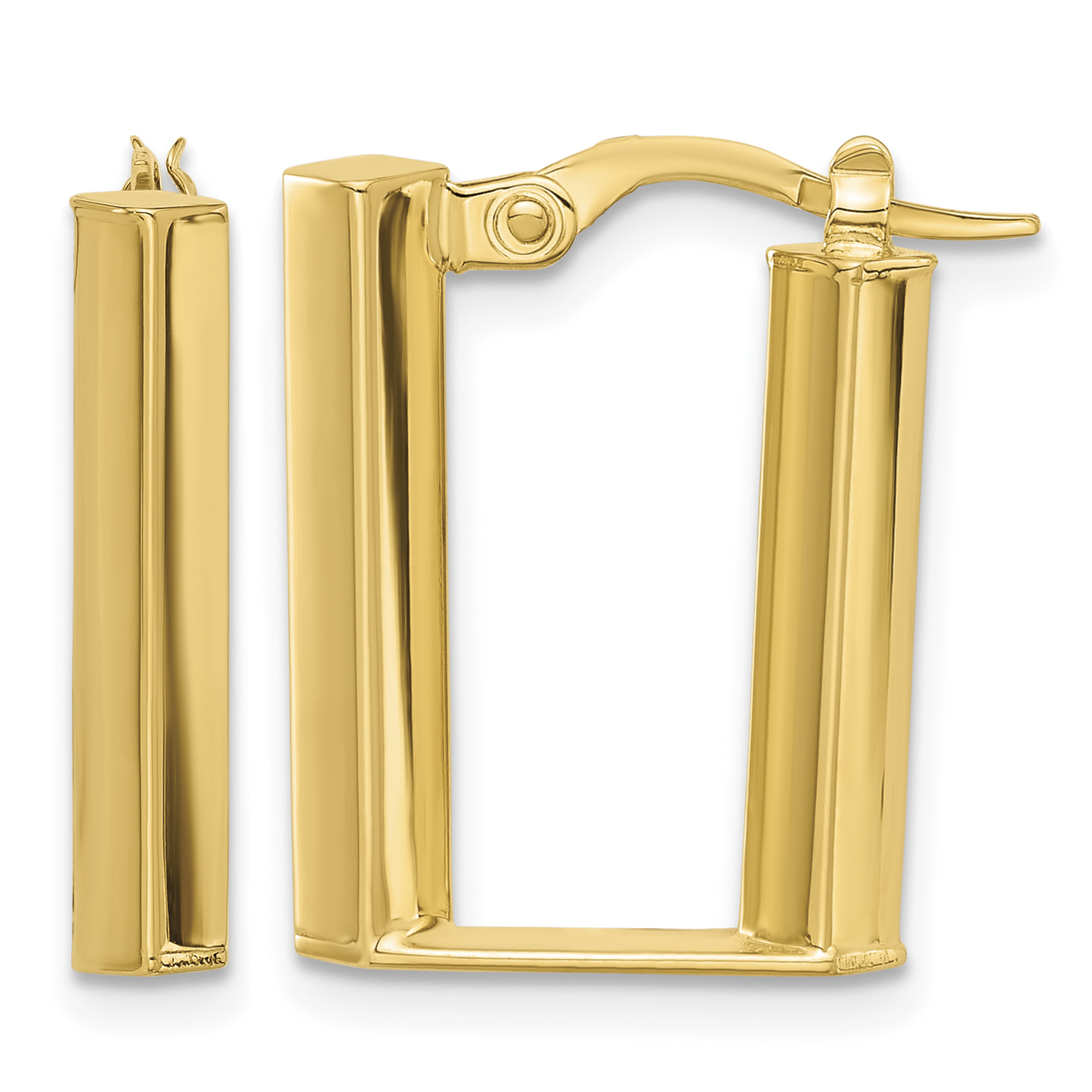14K Polished U Shape Hoop Earrings (TF2208)