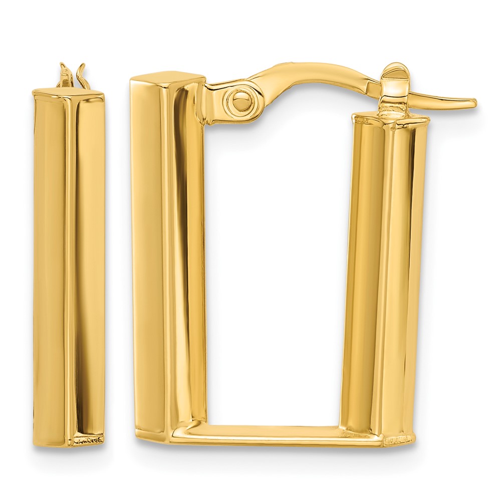 14K Polished U Shape Hoop Earrings (TF2208)