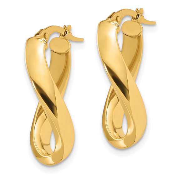 4mm Gold Oval Twist Hoop Earrings
