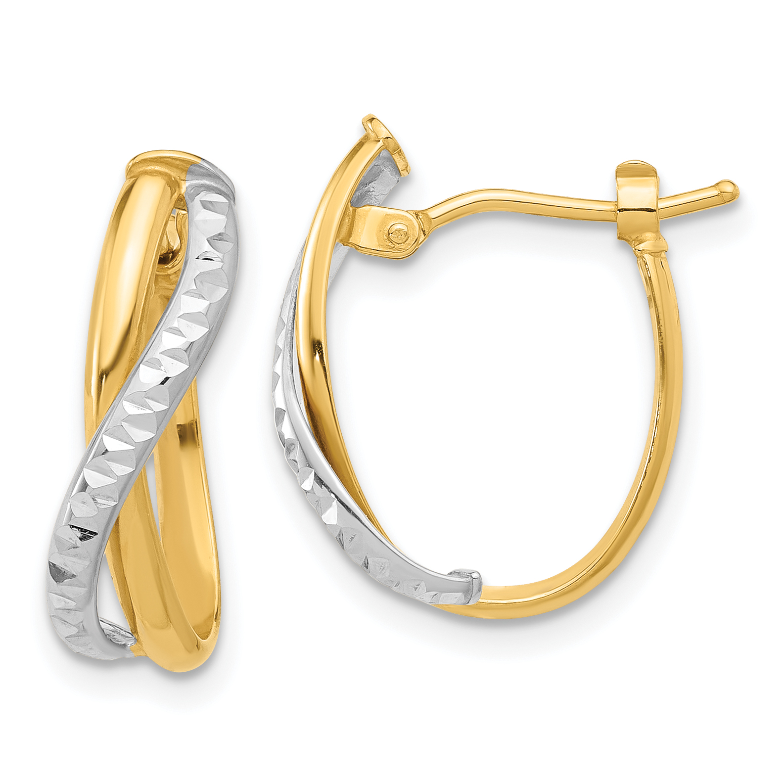 14k Two-Tone Hoops Earrings buy