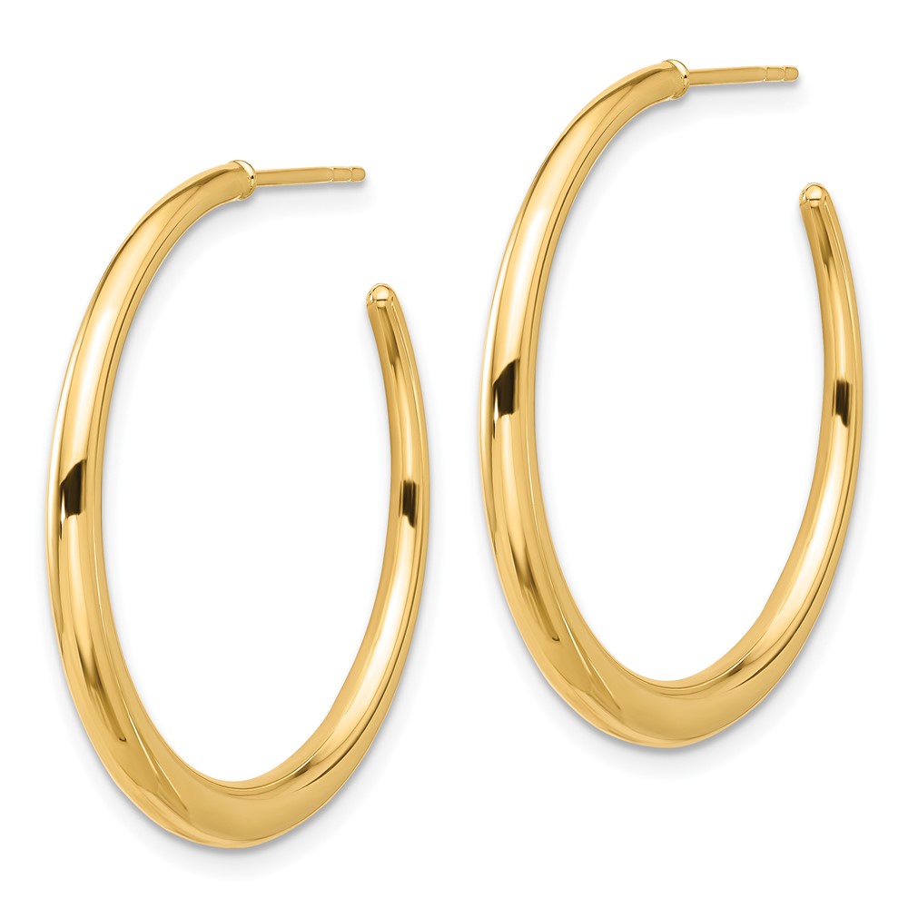 14K Polished Hoop Post Earrings (TF2278)