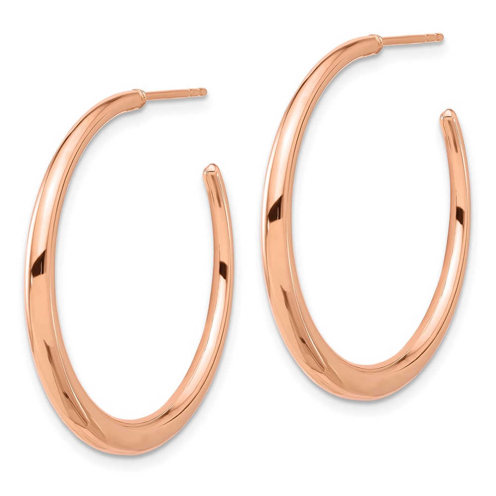 14K Rose Gold Polished Hoop Post Earrings (TF2278R)