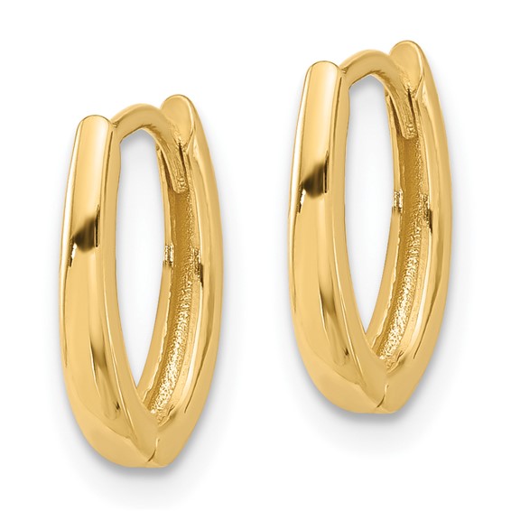 Gold Oval Hinged Hoop Earrings