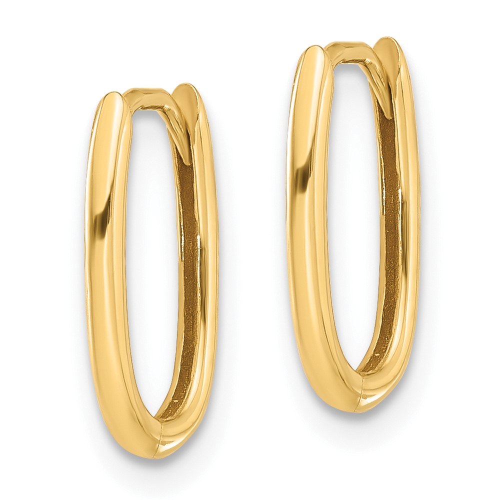 14K Polished Oval Hinged Hoop Earrings (TF2285)