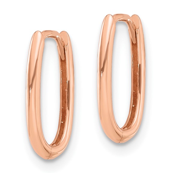 Gold Oval Hinged Hoop Earrings