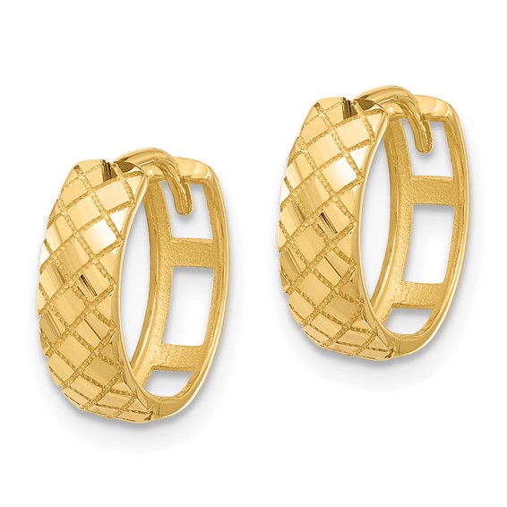 Gold Etched Hinged Hoop Earrings