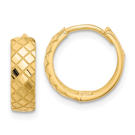 Gold Etched Hinged Hoop Earrings